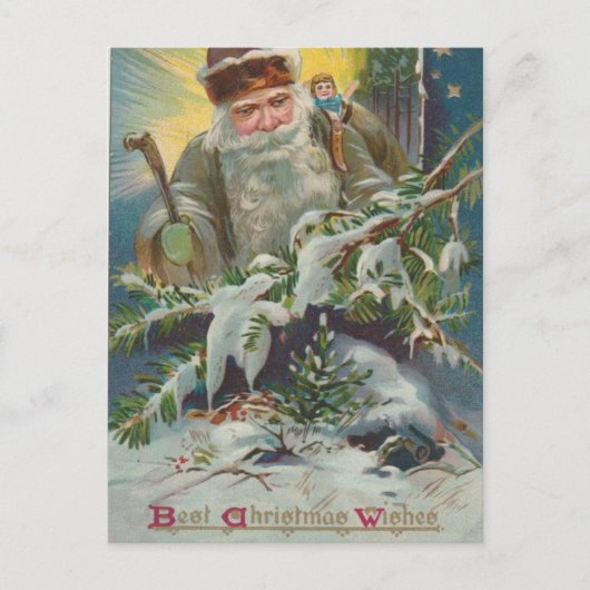Weihnachts-Postkarte mit Weihnachten und Schnee Postkarte (Vorderseite)