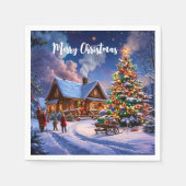 Weihnachts Postkarte Napkins - Feiertag Serviette (Vorderseite)