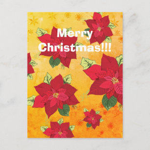 Weihnachts-Postkarte Poinsettie Feiertagspostkarte