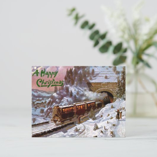 Weihnachts-Postkarte - Zug Postkarte (Stehend Vorderseite)