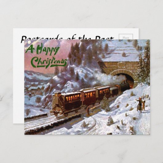 Weihnachts-Postkarte - Zug Postkarte (Vorne/Hinten)