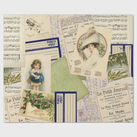 Weihnachts-Postkartenverpackungspapier Geschenkpapier (Flach)