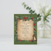 Weihnachts-Potluck-Abendessen Old World Scroll Ein Postkarte (Stehend Vorderseite)