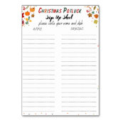 Weihnachts-Potluck-Anmeldeformular, Potluck-Form Tischnummer (Vorderseite)