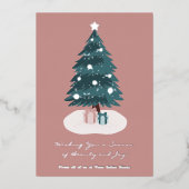 Weihnachts präsentiert Foil Accents Urlaubskarte Folieneinladung (Vorderseite)