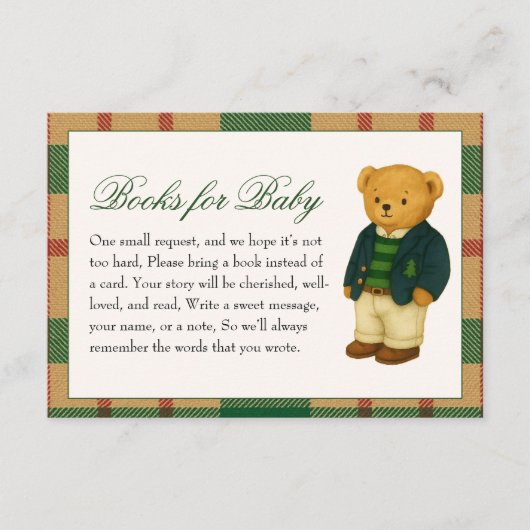 Weihnachts Preppy Bear Baby Shooting Books for Bab Begleitkarte (Vorderseite)