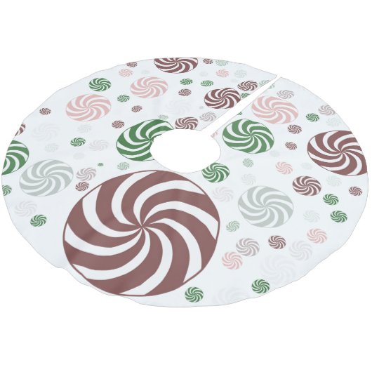 Weihnachts-Pretzel-Muster-Baumrock - gebürstet Polyester Weihnachtsbaumdecke (Schrägansicht)