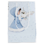 Weihnachts-Prinzessin Owl Winterschneeflocken Mittlere Geschenktüte (Rückseite)