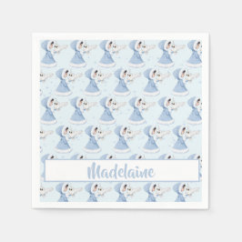 Weihnachts-Prinzessin Owl Winterschneeflocken Serviette