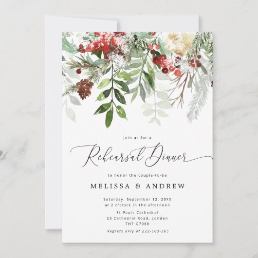 Weihnachts-Probe-Dinner Foto Einladung (Vorderseite)