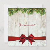 Weihnachts Probe Dinner Tree, Lights & Ribbon Einladung (Rückseite)