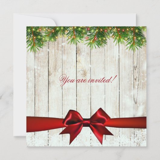 Weihnachts Probe Dinner Tree, Lights & Ribbon Einladung (Rückseite)