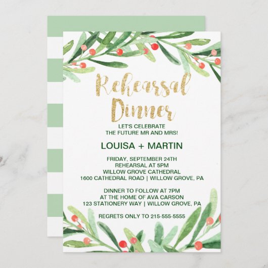 Weihnachts-Probe Einladung (Vorne/Hinten)