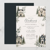 Weihnachts-Progressive-Dinnerparty-Nachbarschaft Einladung (Vorne/Hinten)