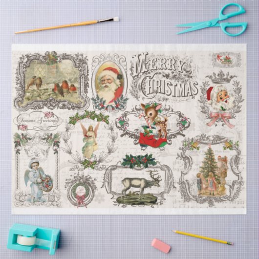 Weihnachts-Projektrahmen Vol. 1 Decoupage Seidenpapier (Basteln)