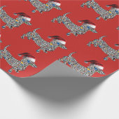 Weihnachts Psychedelische Dackel Santa Geschenkpapier (Ecke)