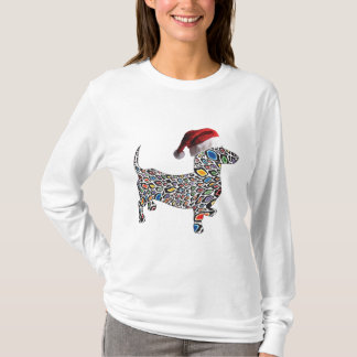 Weihnachts Psychedelische Dackel Santa T-Shirt