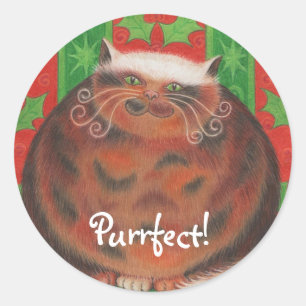Weihnachts-Pud 'Purfect' Rundaufkleber Runder Aufkleber