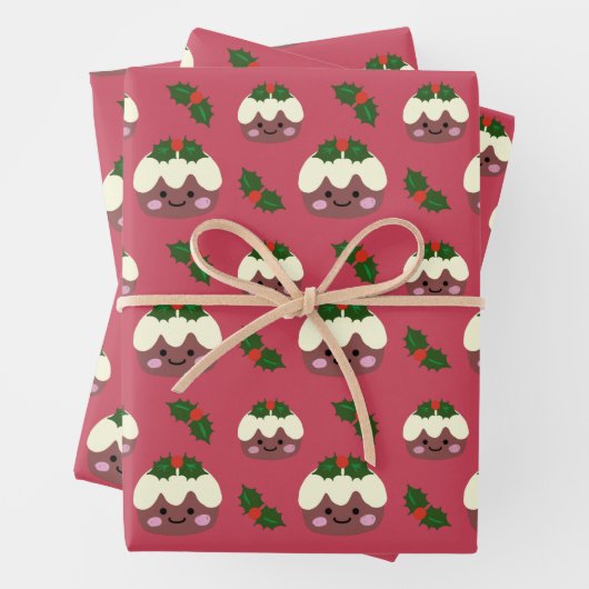 Weihnachts-Pudding 2 Geschenkpapier Set (Beispiel)
