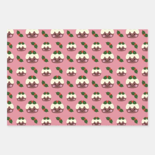 Weihnachts-Pudding 2 Geschenkpapier Set (Vorderseite 2)