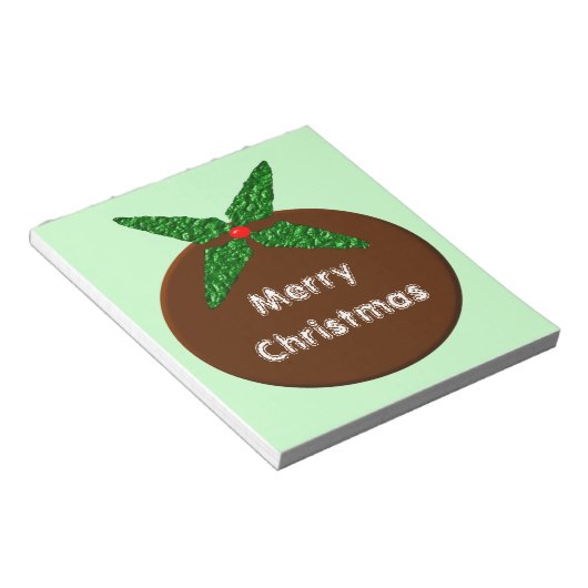 Weihnachts-Pudding Anpassbare Notepad Notizblock (angewinkelt)