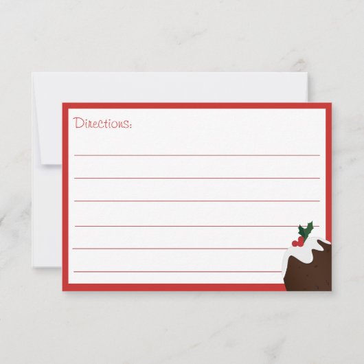 Weihnachts-Pudding-Charakter Blank-Rezept-Karte (Rückseite)
