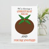 Weihnachts-Pudding Custom Dinner lädt ein Einladung (Stehend Vorderseite)