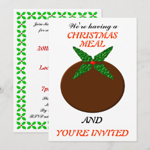 Weihnachts-Pudding Custom Dinner lädt ein Einladung
