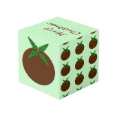 Weihnachts-Pudding Custom Foto Cube Würfel (Rückseite Schrägansicht)
