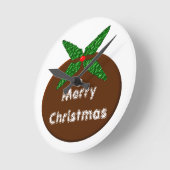 Weihnachts-Pudding Custom Wall Clock Runde Wanduhr (Winkel)