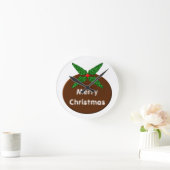Weihnachts-Pudding Custom Wall Clock Runde Wanduhr (Zuhause)