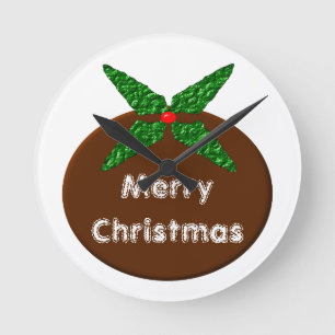 Weihnachts-Pudding Custom Wall Clock Runde Wanduhr