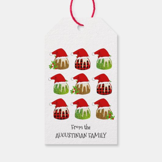 Weihnachts-Pudding Geschenkanhänger (Rückseite)