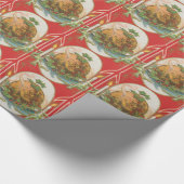 Weihnachts-Pudding Geschenkpapier (Ecke)
