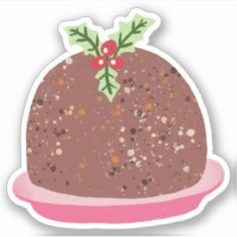 Weihnachts-Pudding Holiday Food Illustration Aufkleber