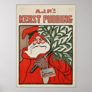Weihnachts-Pudding in den Niederlanden Werbung Poster