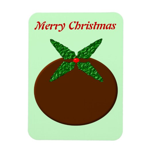 Weihnachts-Pudding individualisierbares Premium Ma Magnet (Vertikal)