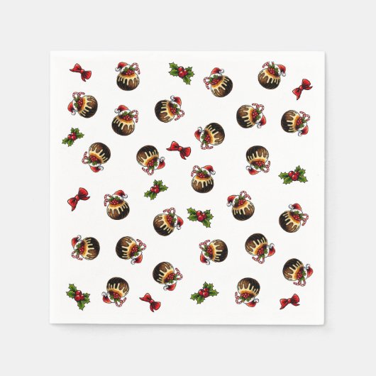 Weihnachts-Pudding Paper Napkin Serviette (Vorderseite)