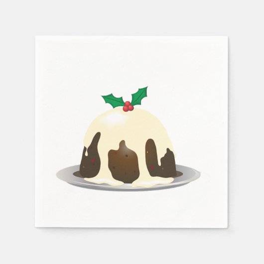 Weihnachts-Pudding Paper Napkins Serviette (Vorderseite)