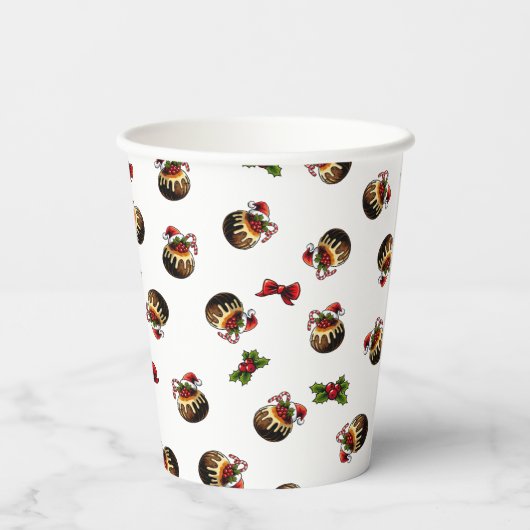 Weihnachts-Pudding-Papier-Cup Pappbecher (Rückseite)