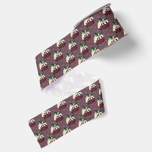 Weihnachts Pudding Pattern Urlaub Ripsband (Rückseite)