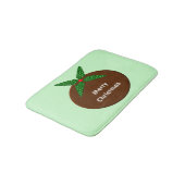 Weihnachts-Pudding Personalisiert Bath Mat Badematte (Schrägansicht)