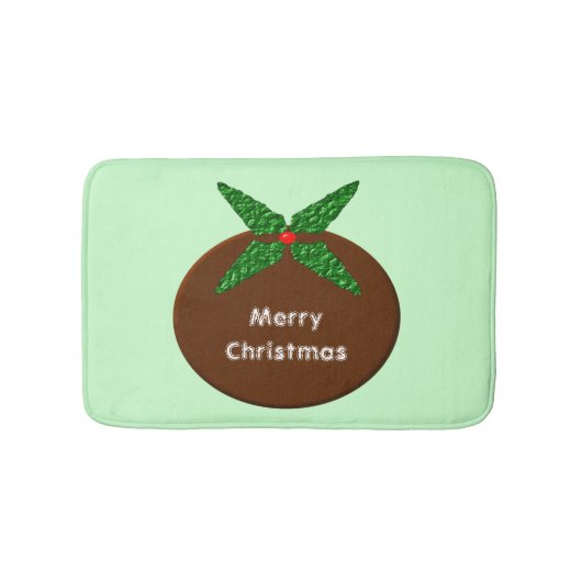 Weihnachts-Pudding Personalisiert Bath Mat Badematte (Vorderseite)