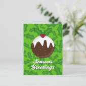 Weihnachts-Pudding-Postkarte Feiertagspostkarte (Stehend Vorderseite)