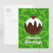 Weihnachts-Pudding-Postkarte Feiertagspostkarte (Vorne/Hinten)