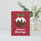 Weihnachts-Pudding-Postkarte Feiertagspostkarte (Stehend Vorderseite)