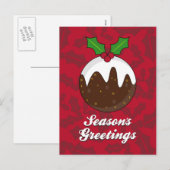 Weihnachts-Pudding-Postkarte Feiertagspostkarte (Vorne/Hinten)