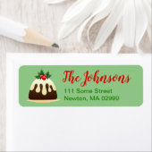 Weihnachts-Pudding-Rücksendeadresse-Etikett (Insitu)