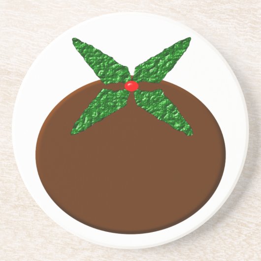 Weihnachts-Pudding Sandstone-Untersetzer Sandstein Untersetzer (Vorne)