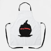 Weihnachts-Pudding-Silhouette Schürze (Vorderseite)
